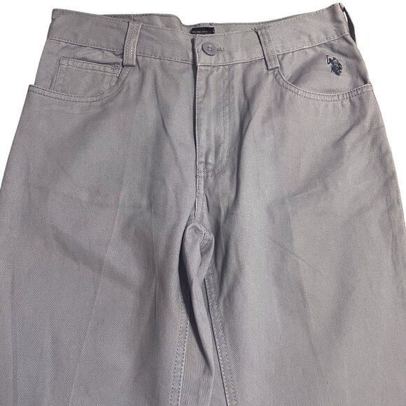 U.S Polo Assn. USPA Boys Slim Straight Fit Cotton Gray Pants Size 12 (7YO & Up) - Picture 3 of 5
